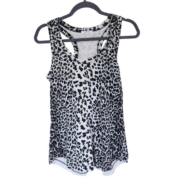 Leallo Leopard Print Racerback Tank Top Small Animal Mob Wife Chic Basic Layer - Picture 2 of 5